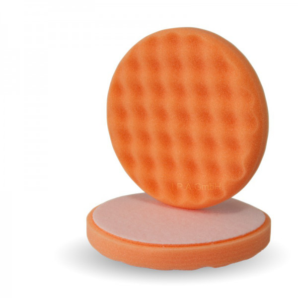 Premium Polierschwamm gewaffelt orange schleifen polieren Ø150 x 25mm